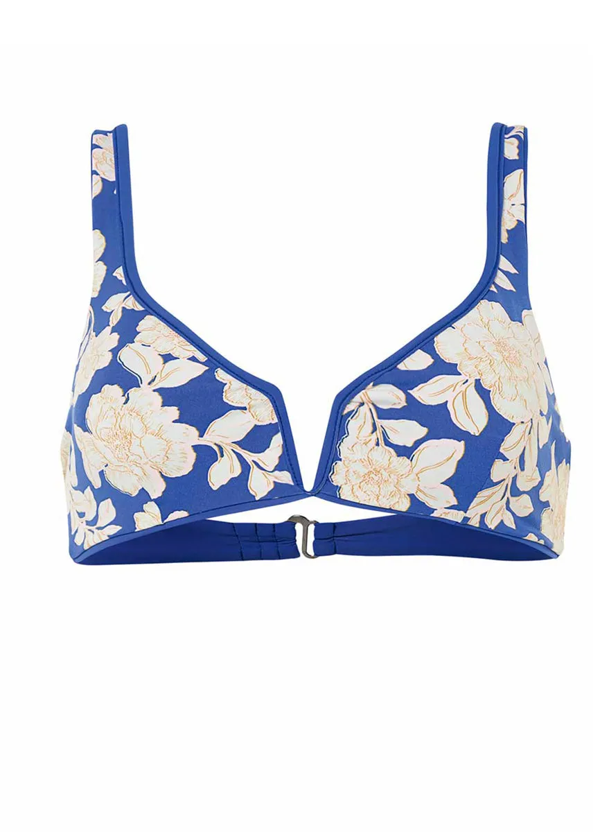 Maaji Lapis Blue Victory V Wire Bralette Bikini Top