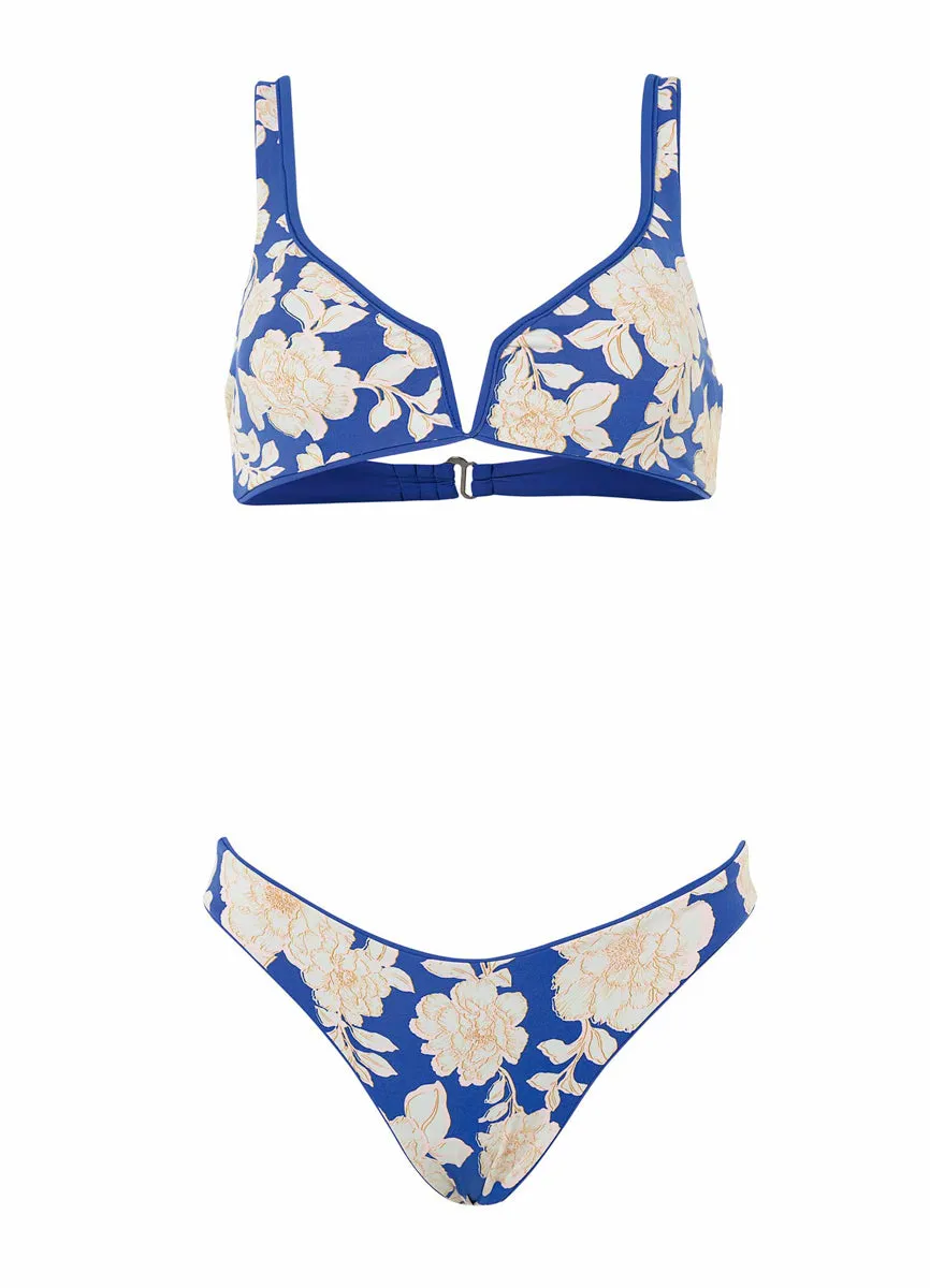 Maaji Lapis Blue Victory V Wire Bralette Bikini Top