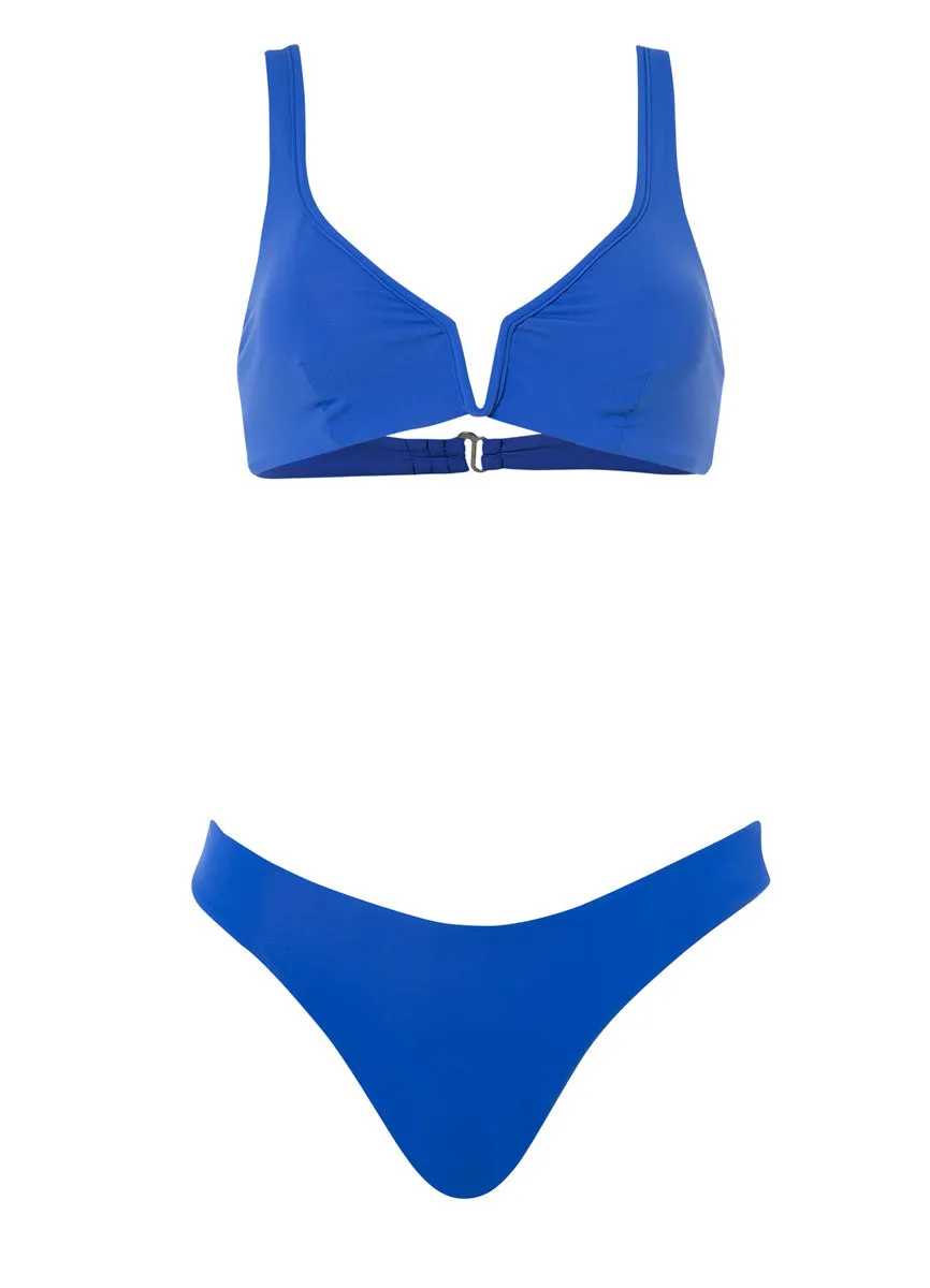 Maaji Lapis Blue Victory V Wire Bralette Bikini Top