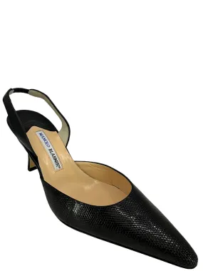 Manolo Bhlanik Lizard Slingback Pumps