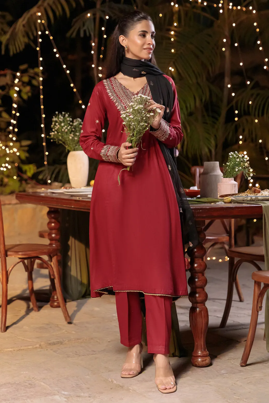 MAROON-CAMBRIC-3 PIECE (SS6243P18) BIN 81-82 R25