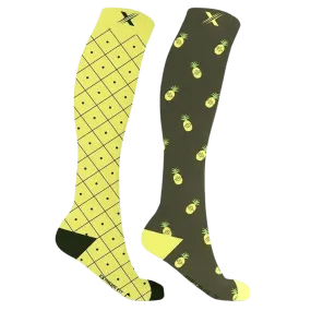 Mismatched: Pineapple Squad Compression Socks