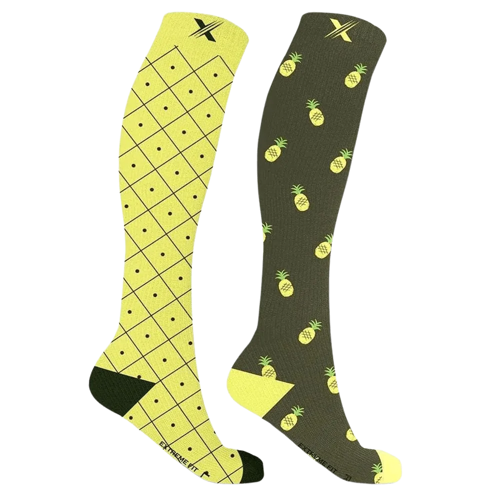 Mismatched: Pineapple Squad Compression Socks