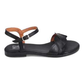 Miz Mooz Lakelyn Sandal in Black Leather