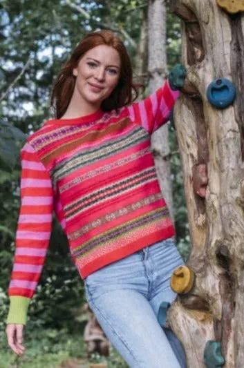 NEW Eribé Stobo Fairisle Sweater in Rosa