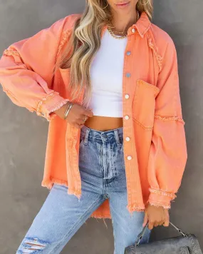 Oversized Light Washed Ripped Denim Jacket Womens