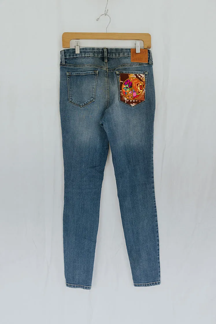 Peace Pocket Upcycled Jeans - #3