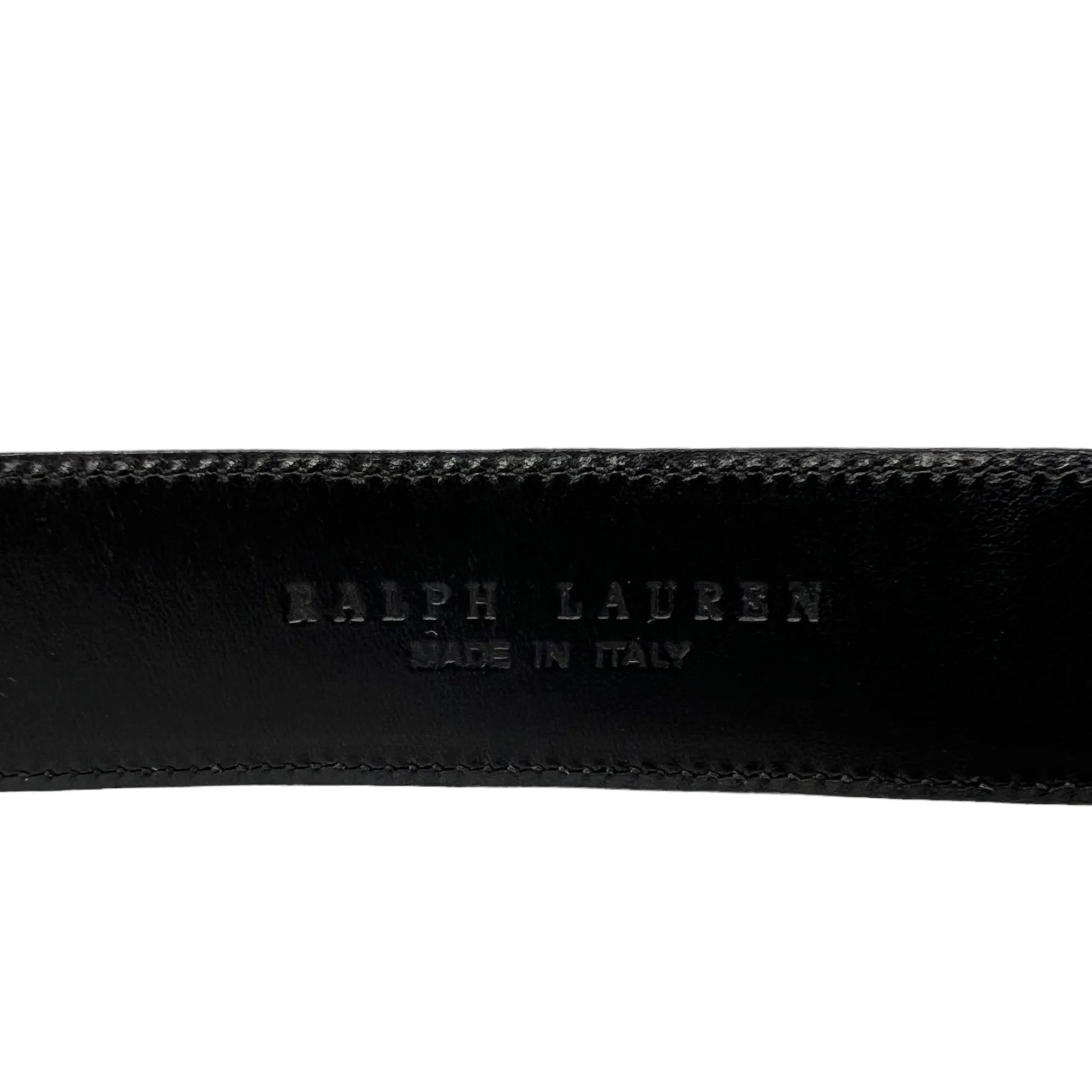 RALPH LAUREN Alligator Belt with Sterling Buckle - Black