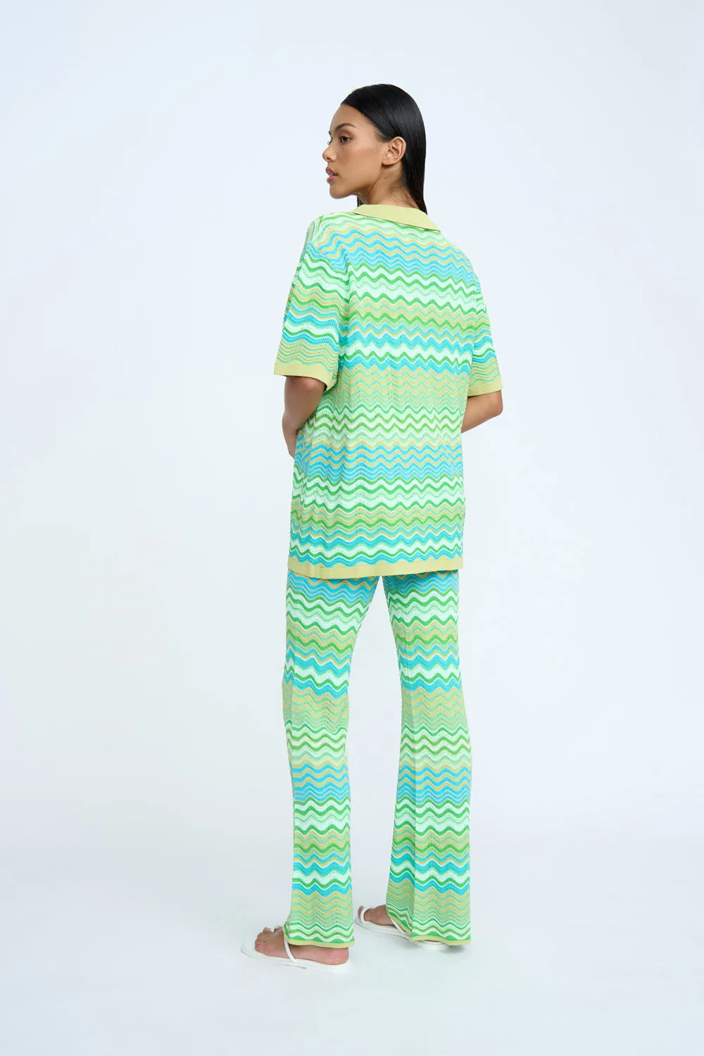 Ripple Stripe Knit Pant | Final Sale - Green Multi