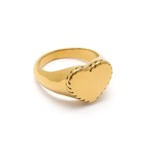 Rope Detail Heart Ring