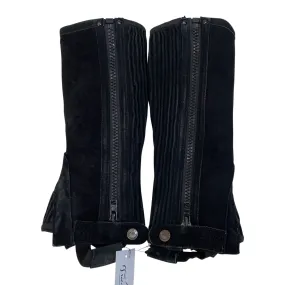 Royal Highness Suede Leather Half Chaps in Black - Women's XS