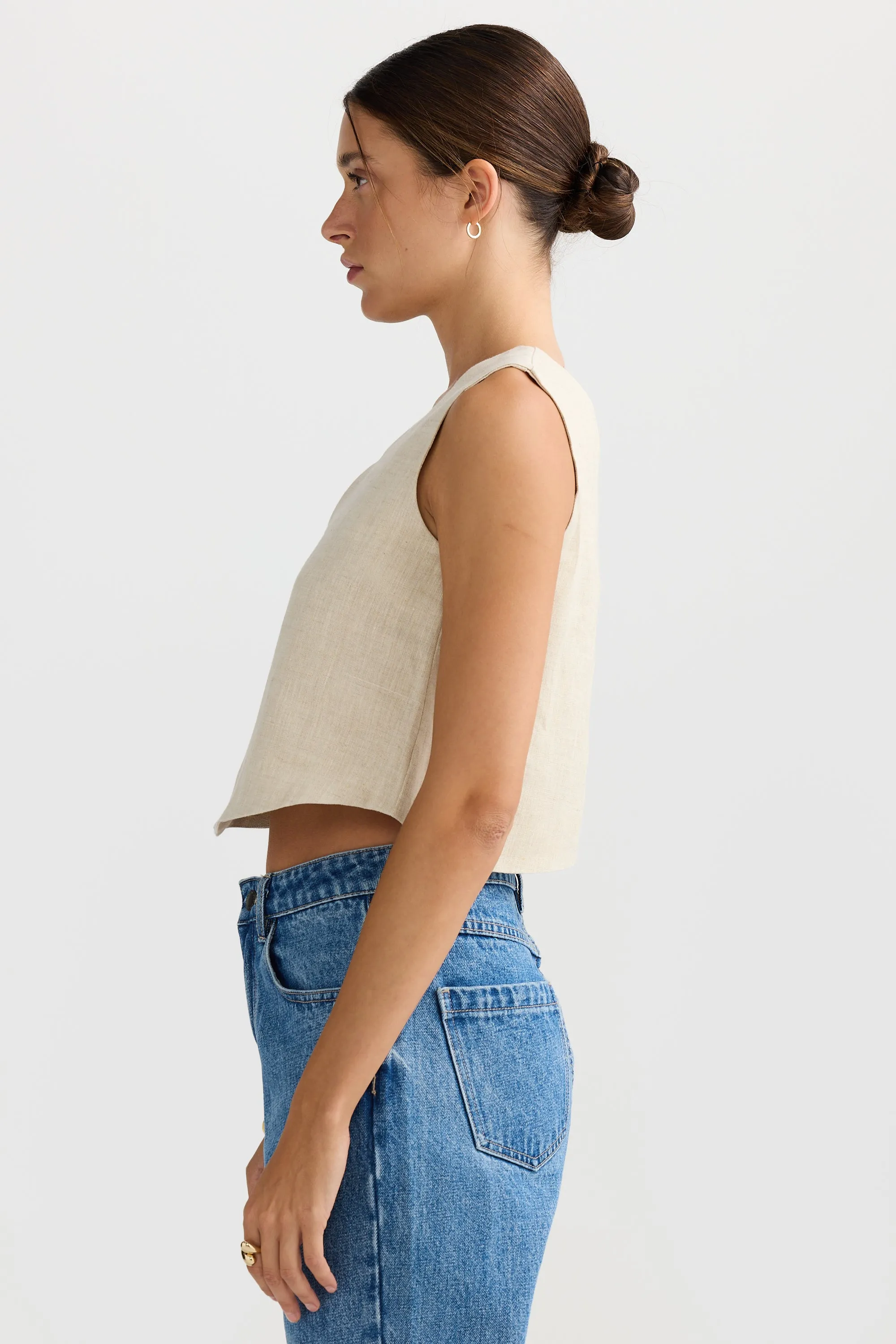 Savannah Reversible Linen Top Natural