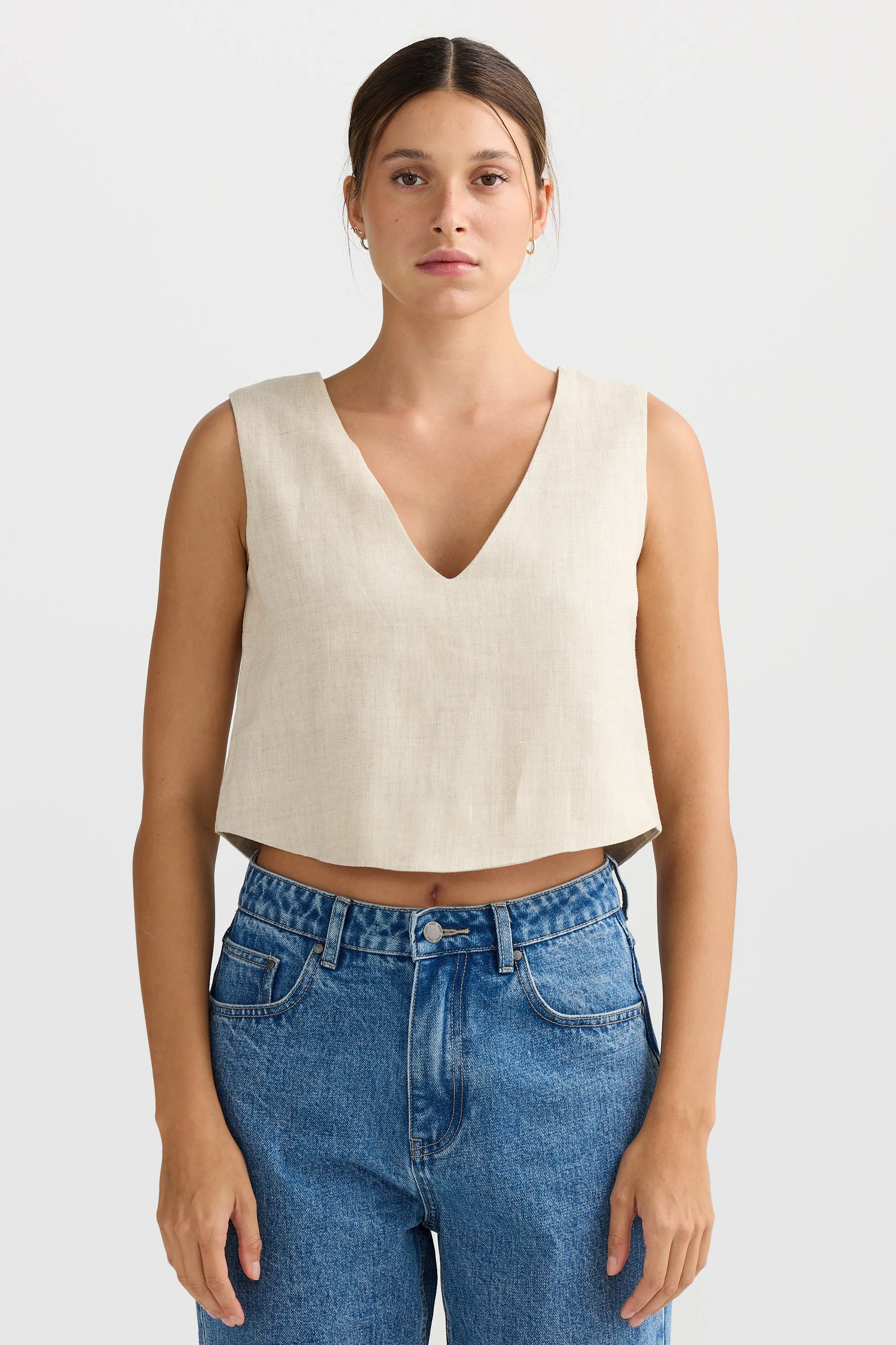 Savannah Reversible Linen Top Natural