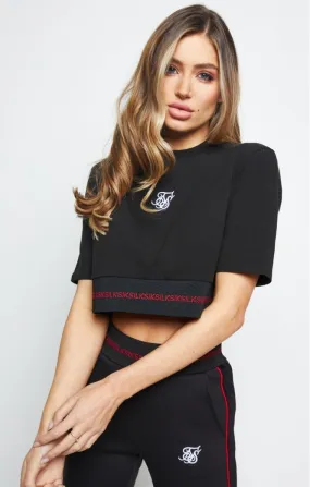 SikSilk Imperial Crop Tee - Black