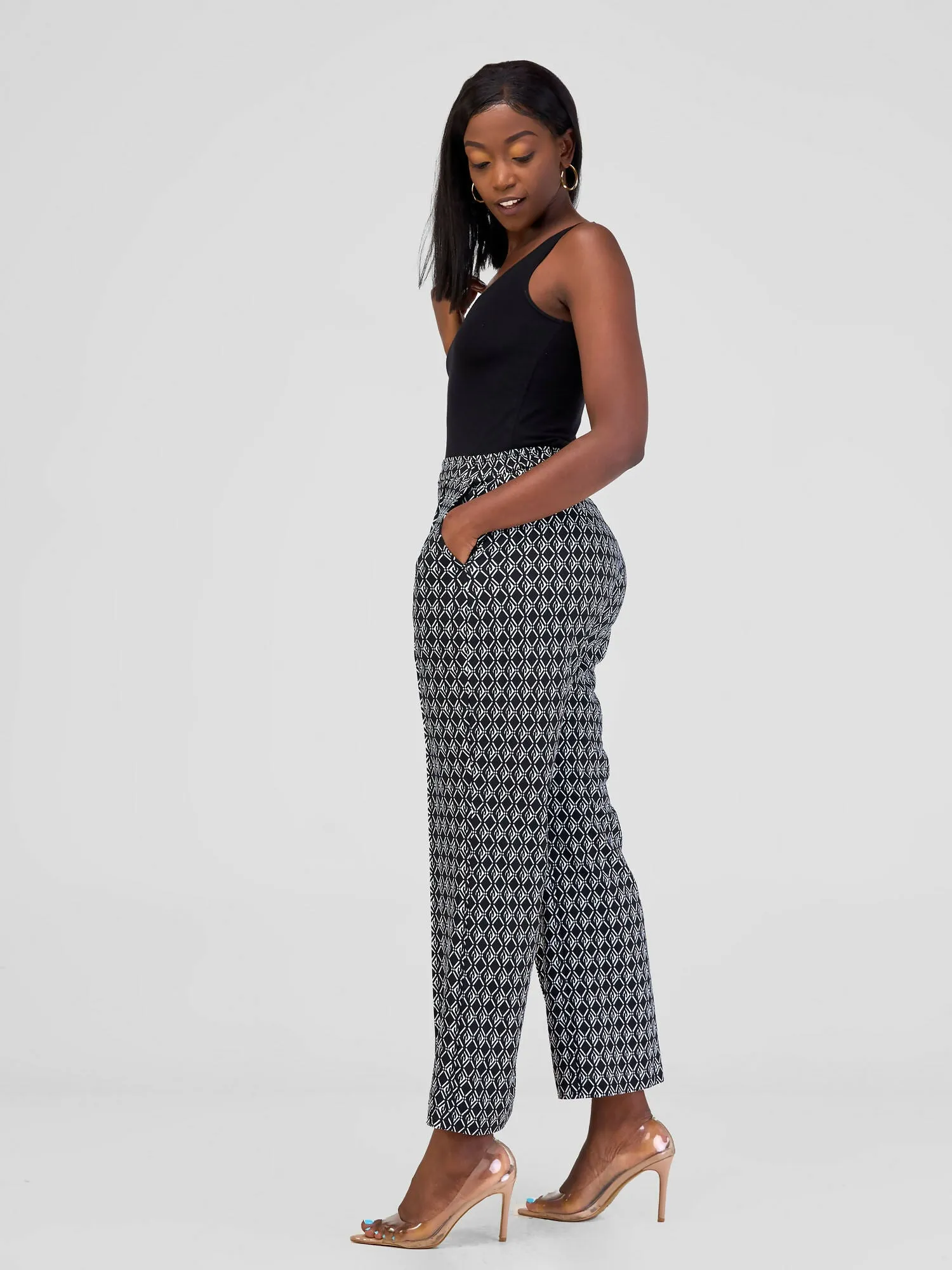 Silk House Collection Wendo Pants - Black Tribal Print