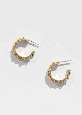 Small Roca Hoops in Bronze