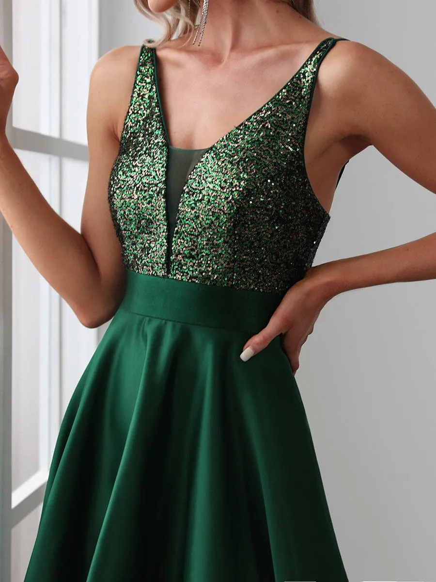 Sparkly Bodice High Low Prom Dresses for Women