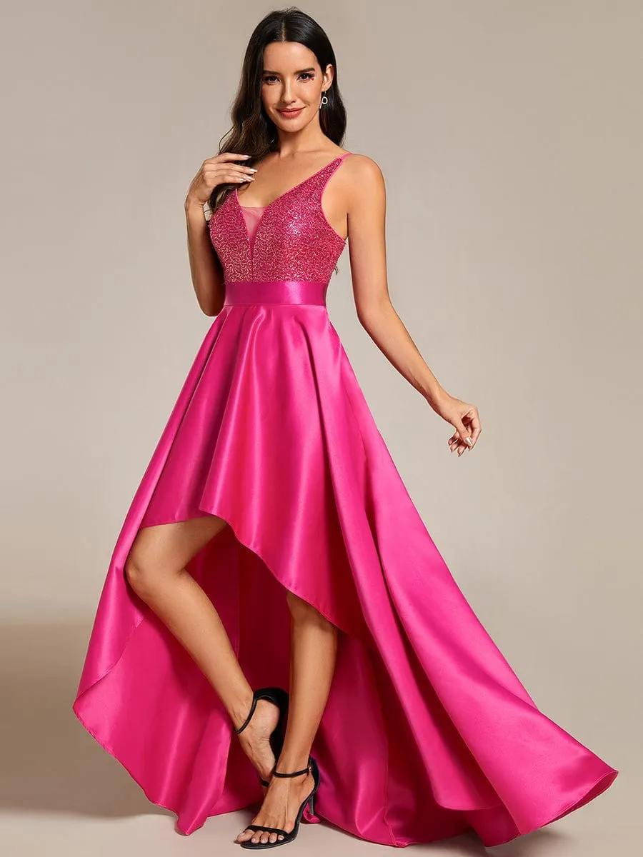 Sparkly Bodice High Low Prom Dresses for Women