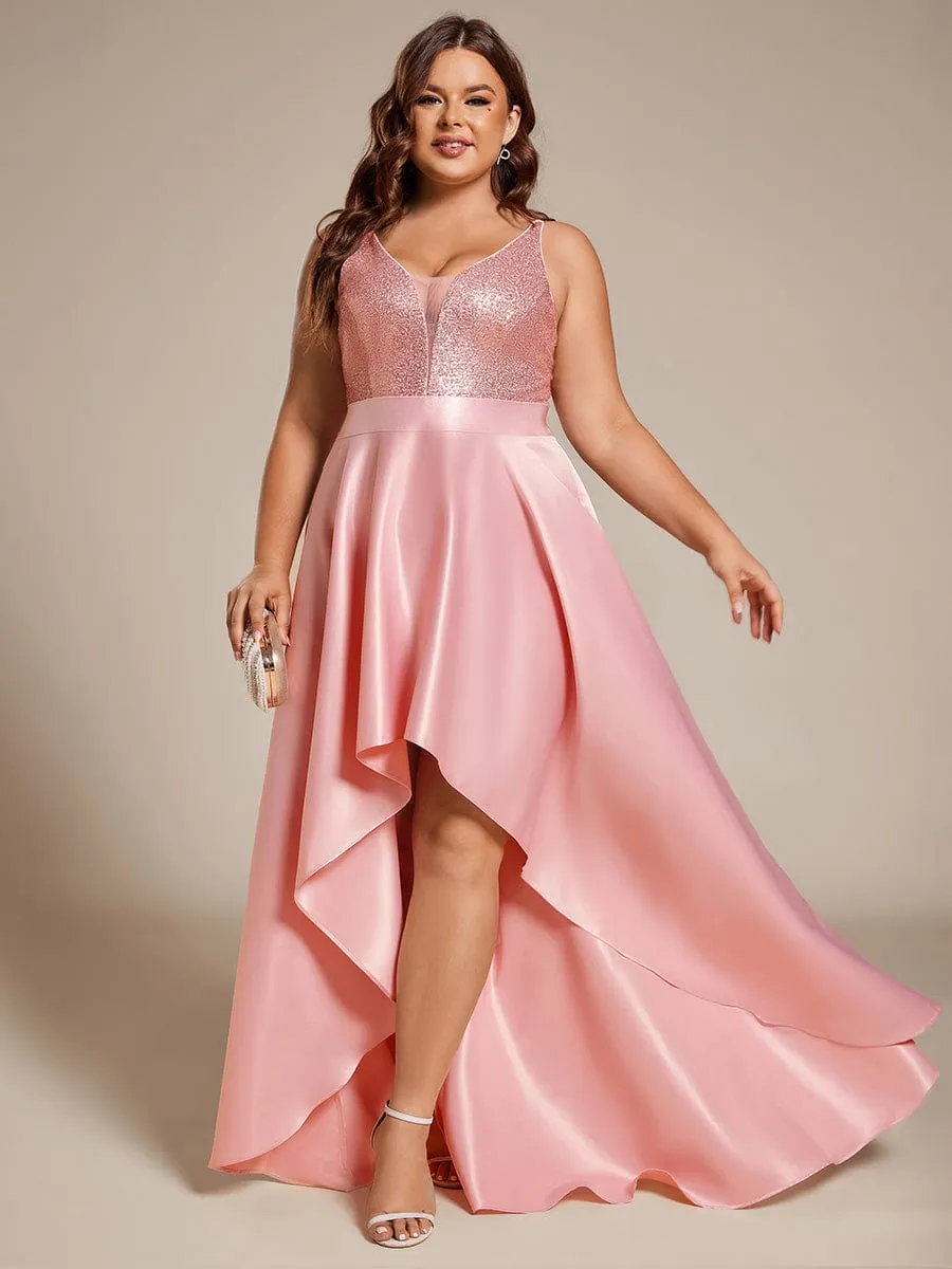 Sparkly Bodice High Low Prom Dresses for Women