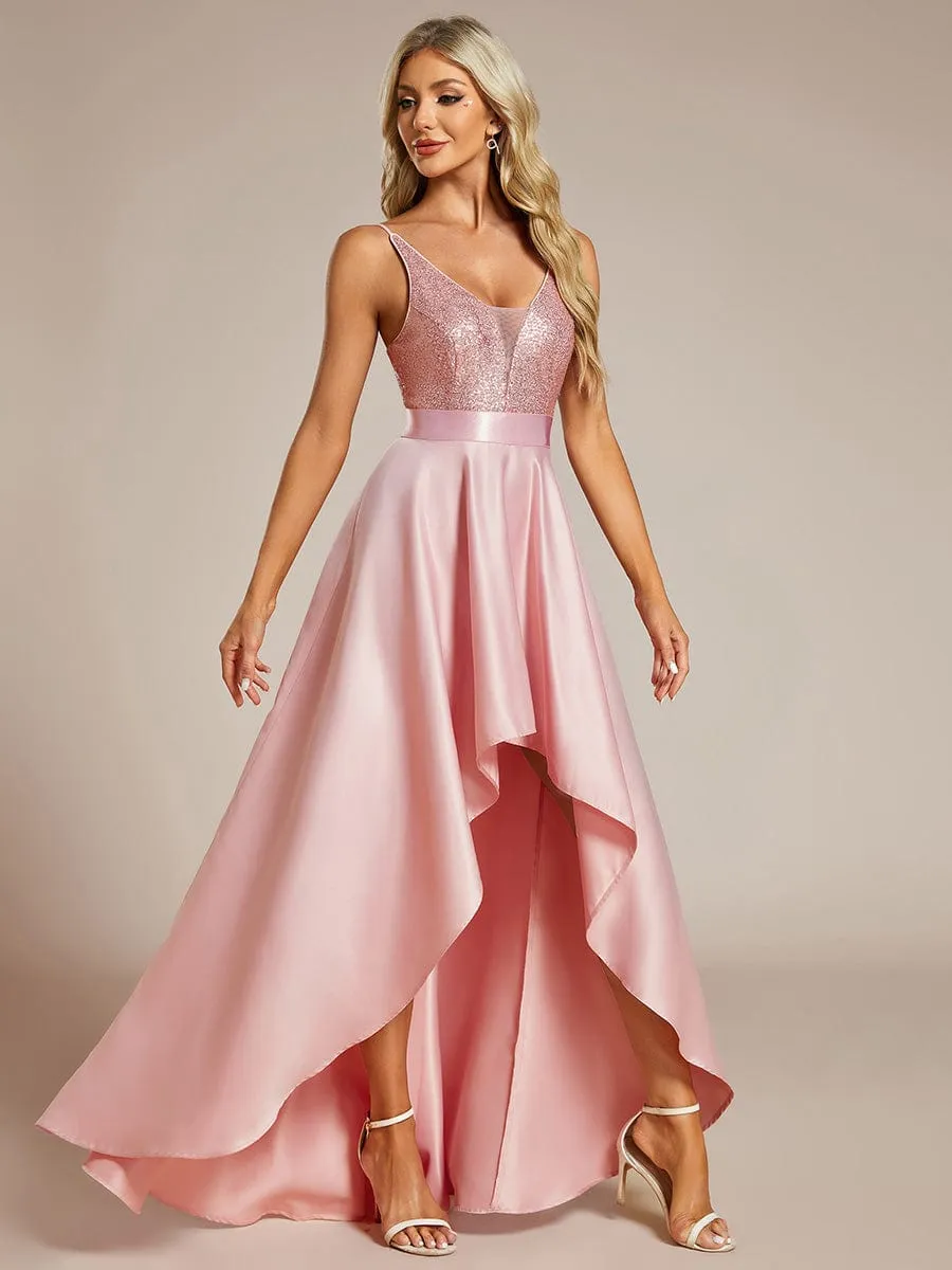 Sparkly Bodice High Low Prom Dresses for Women