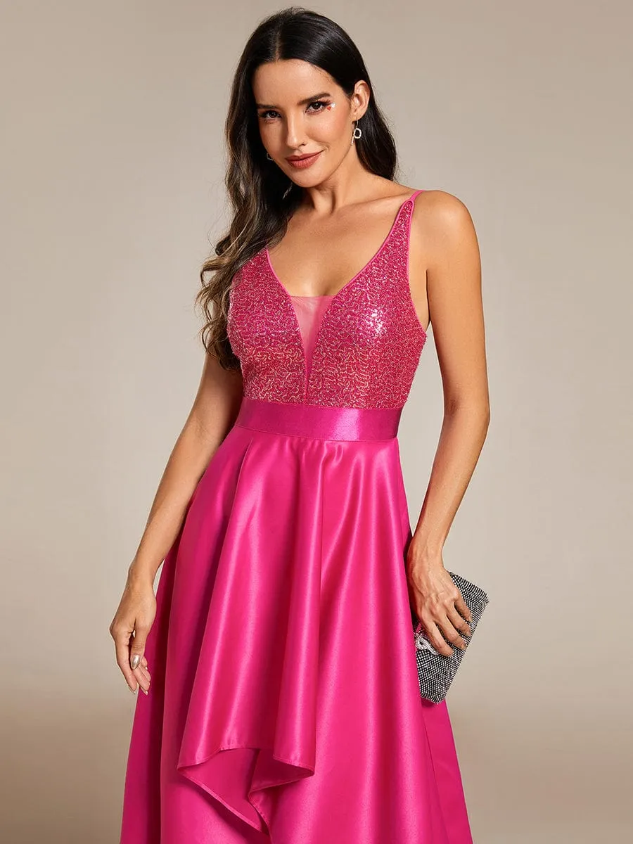 Sparkly Bodice High Low Prom Dresses for Women