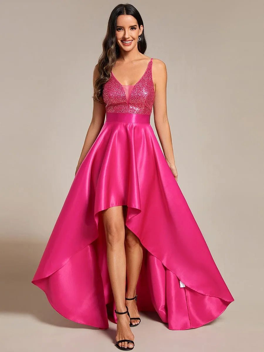 Sparkly Bodice High Low Prom Dresses for Women