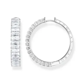 STERLING SILVER HERITAGE CZ HOOP EARRINGS