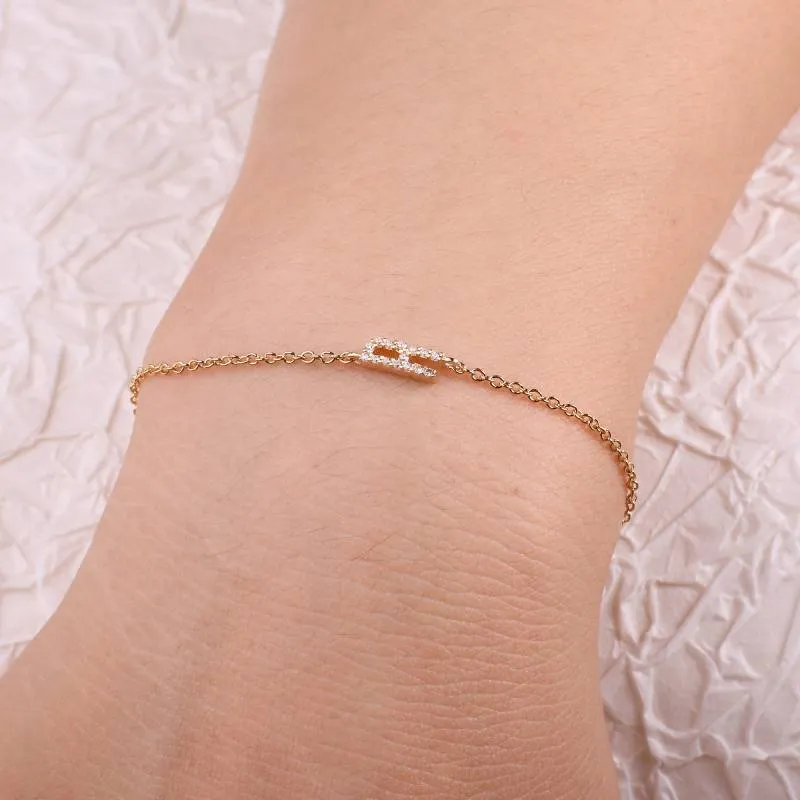 The Skinny Diamond Initial Bracelet