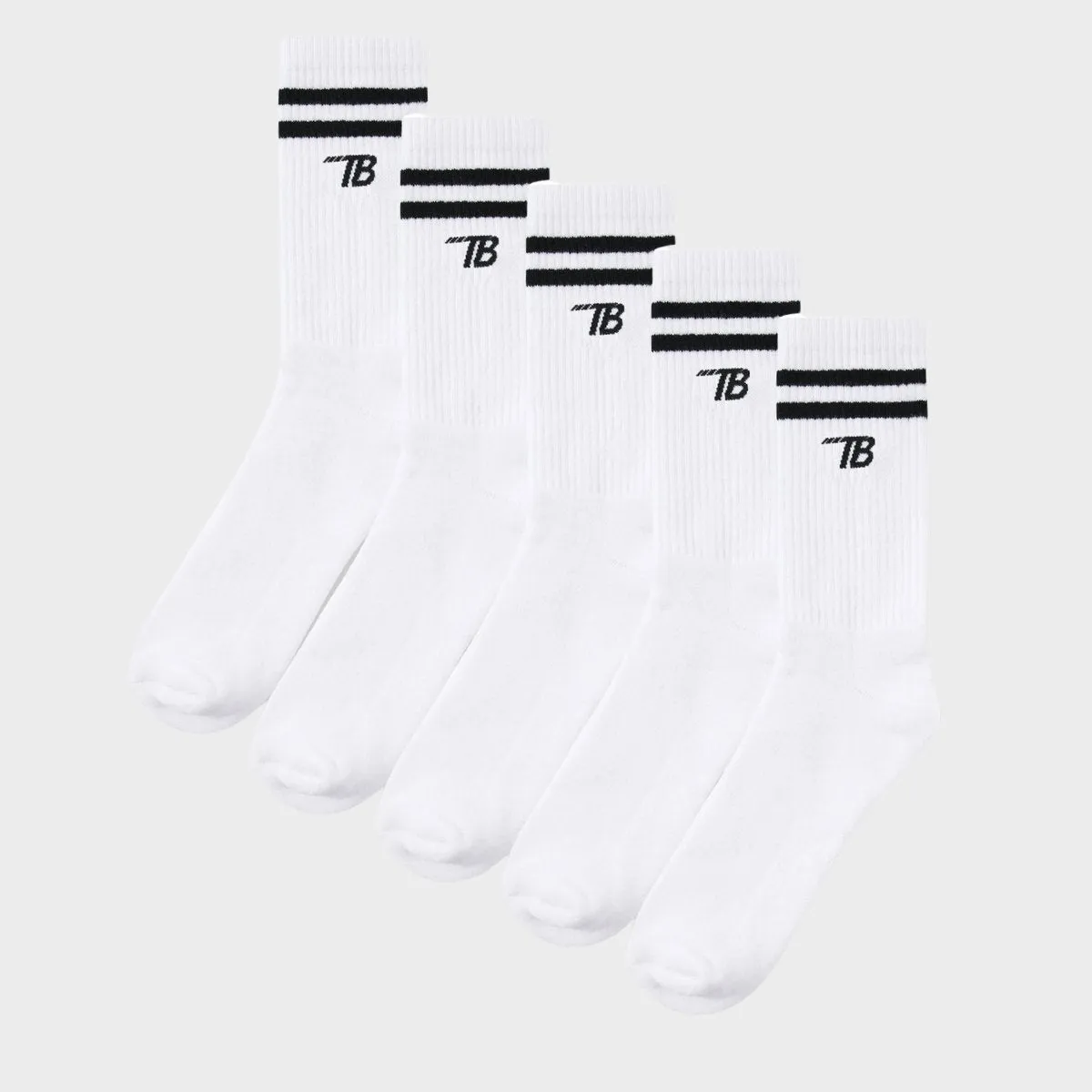 Threadbare Mens White 5pk Socks