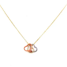 Tri Colored Open Heart Necklace