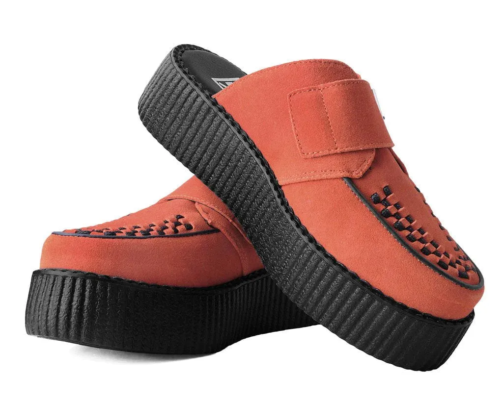 TUK-V3178L Orange Suede Creeper Mule