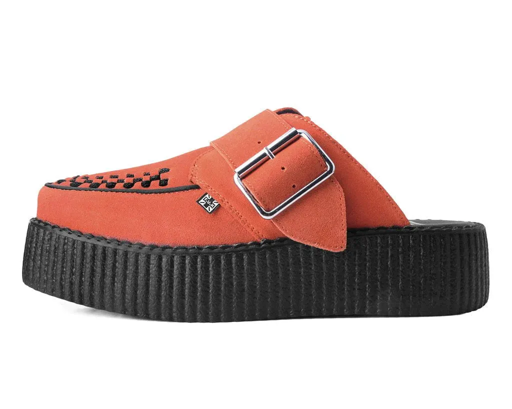 TUK-V3178L Orange Suede Creeper Mule