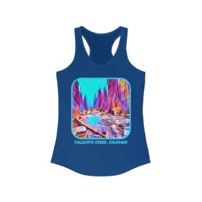 Vallecito Creek Trail Painted Artwork Durango, Colorado Women's Ideal Racerback Tank