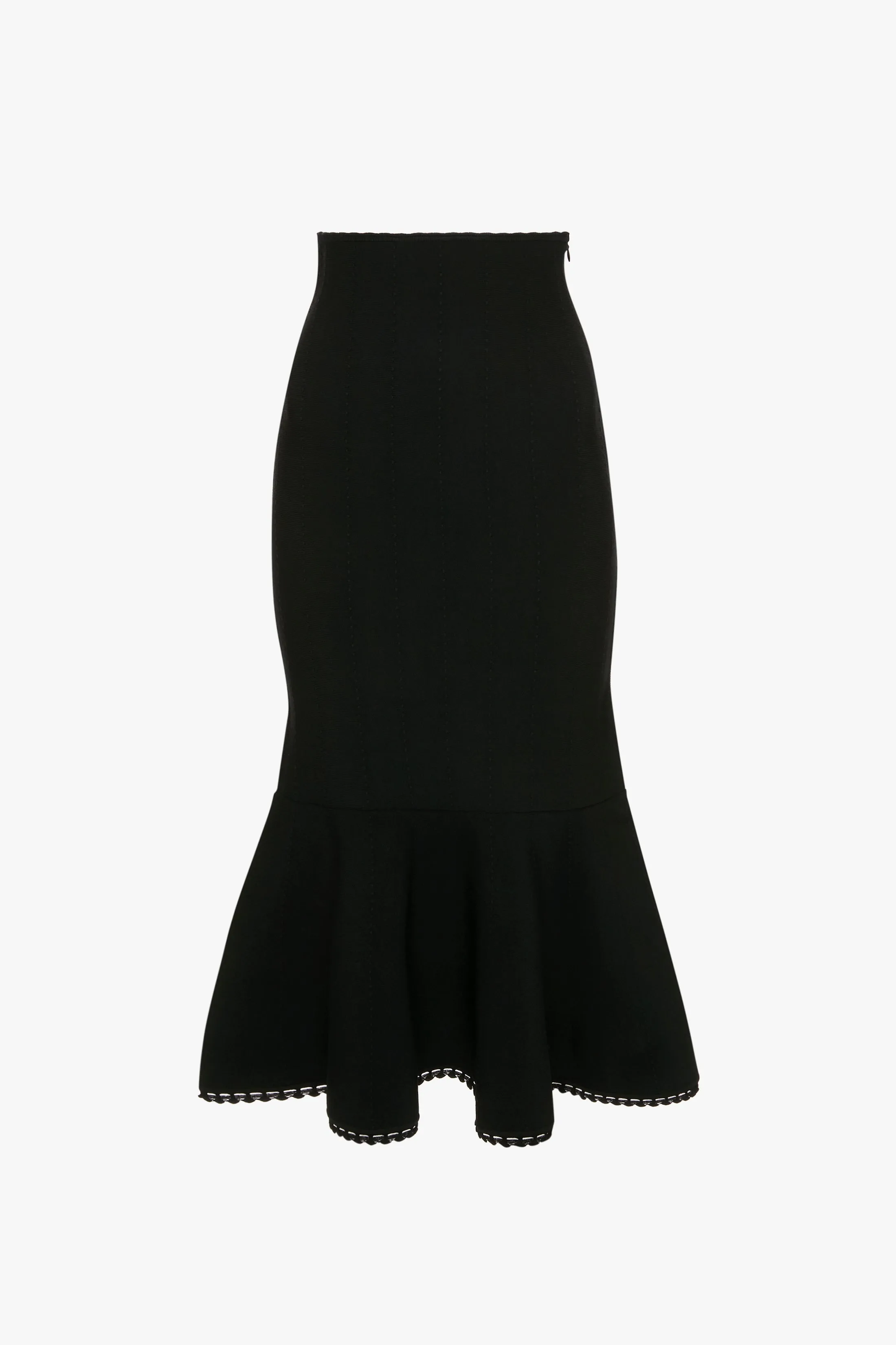 VB Body Scallop Trim Flared Skirt In Black