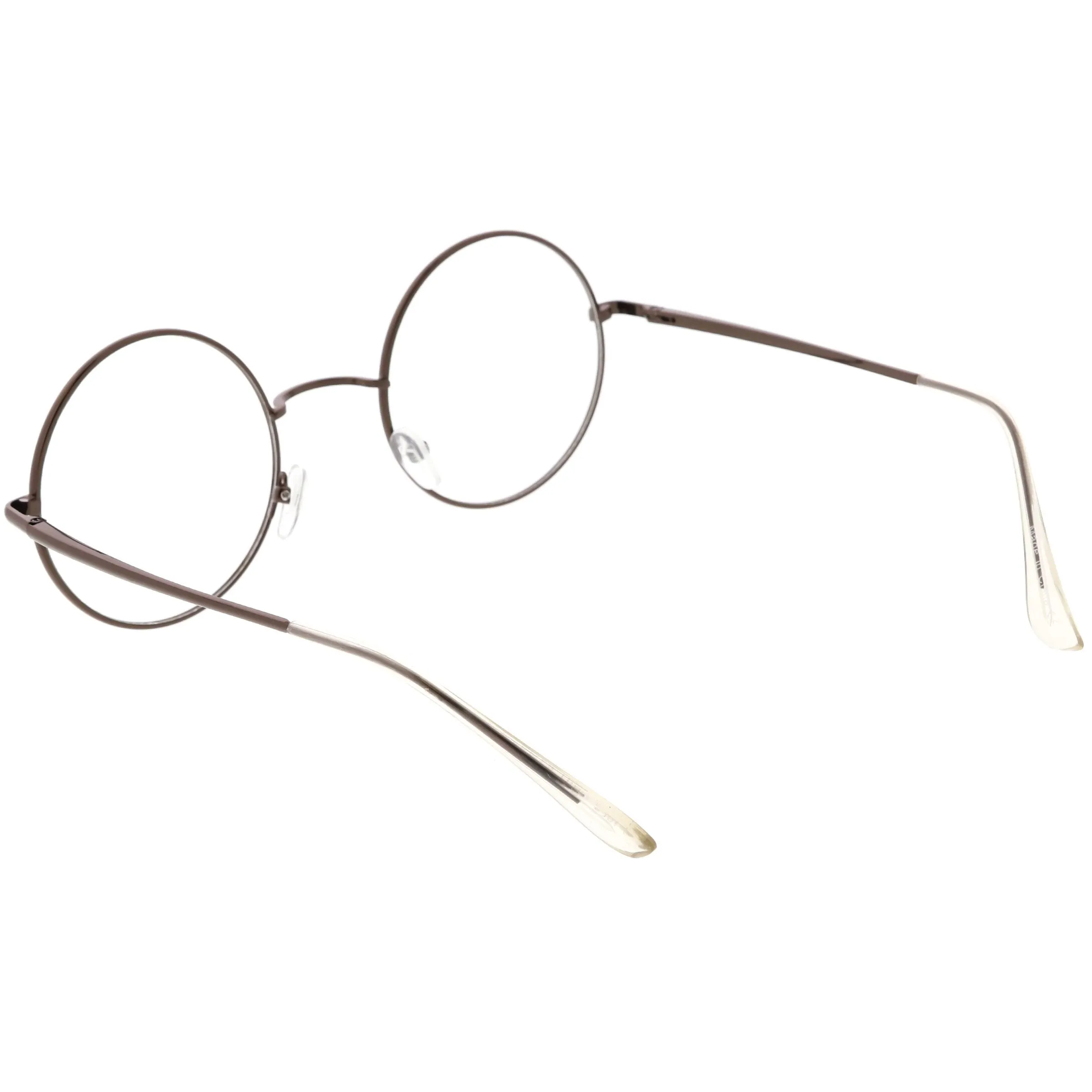 Vintage Classic Metal Round Clear Lens Glasses 50mm