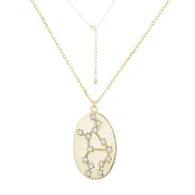 VIRGO - ΠΑΡΘΕΝΟΣ Pendant | White CZ | 18K Gold Plated 925 Silver