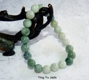 Yin and Yang Balancing Burmese Jadeite 10 mm Beads Stretch Bracelet (BJBeads-18)